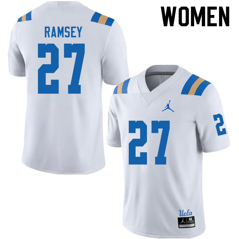 Jordan Brand Women #27 Kamari Ramsey UCLA Bruins College Football Jerseys Sale-White - Click Image to Close